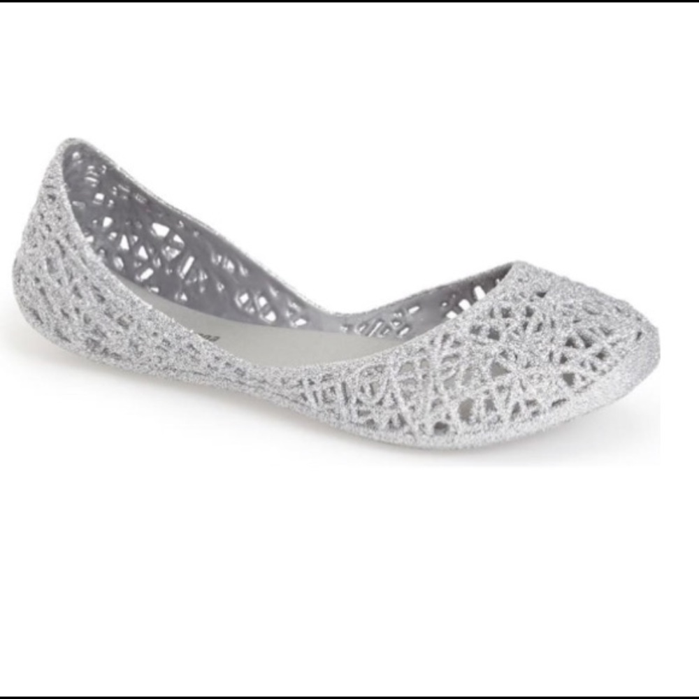 Mini Melissa Silver Flats